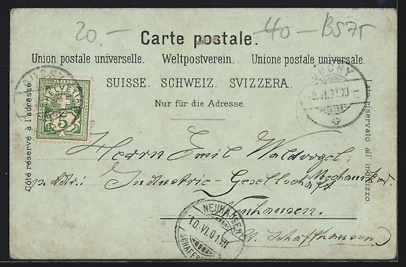 Cartes postales: Mondschein-Lithographie Basel, Blick auf – D'occasion à Berlin par bartko-reher 1