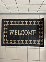 Eleganter Fussabtreter "WELCOME" schwarz/gold Glitzer