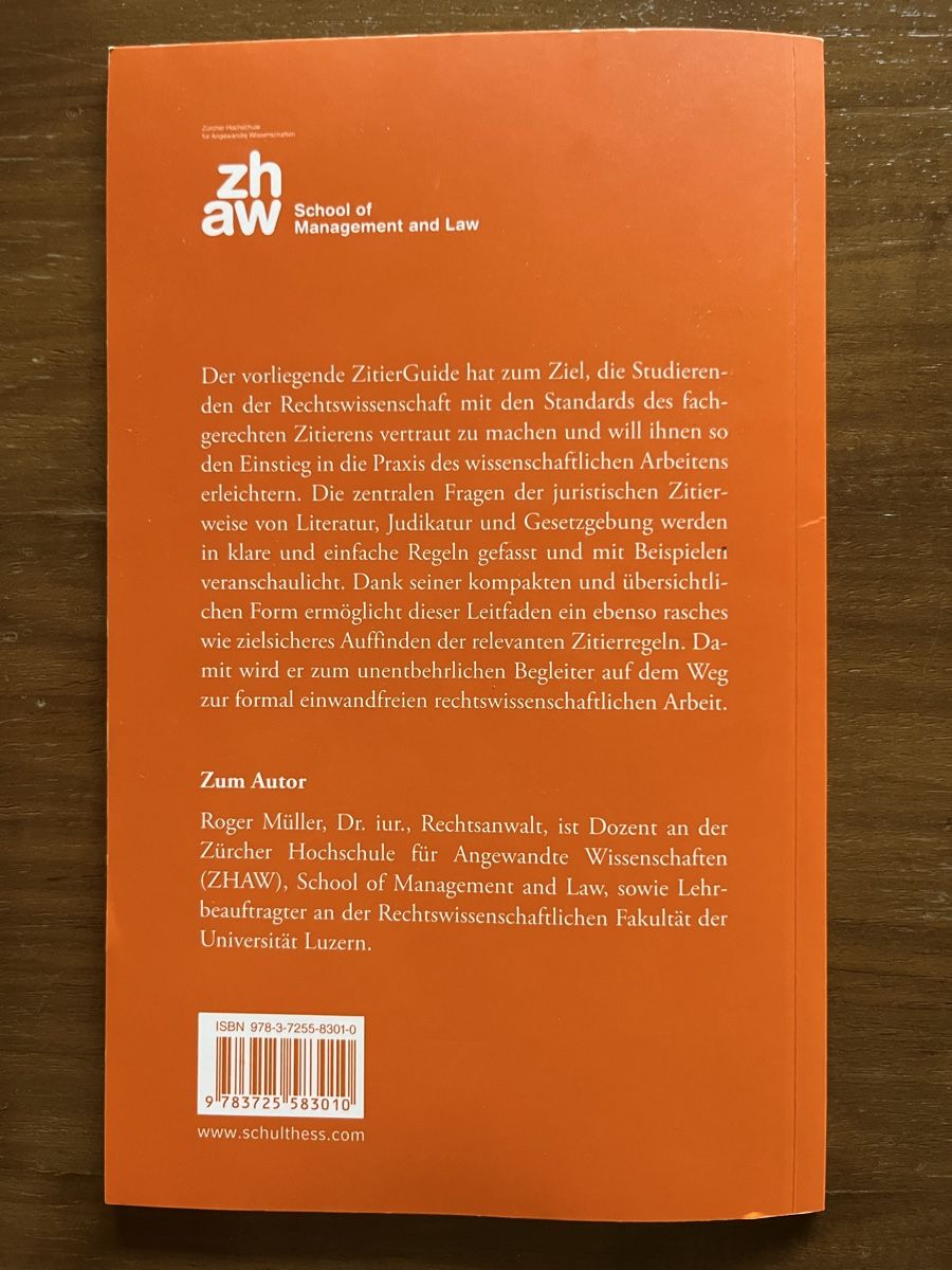Bücher: ZitierGuide - Roger Müller – Neu (gemäss Beschreibung) aus Jonschwil von juliana_pluess 1