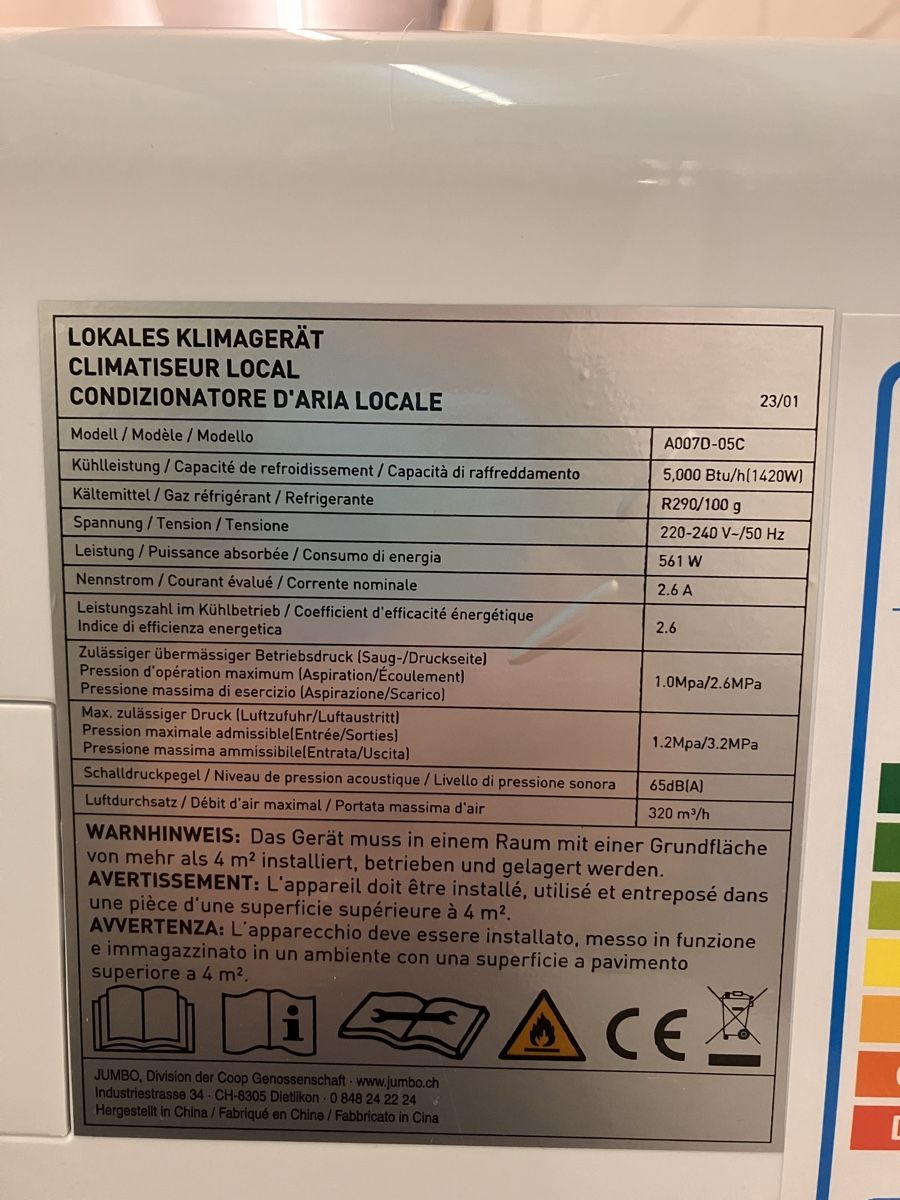 Luftreiniger: Mobile Klimaanlage – Neu (gemäss Beschreibung) aus Felsberg von  4