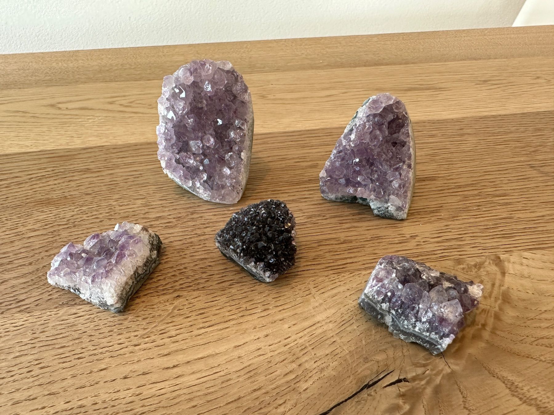 Mineralien & Heilsteine: 5 wunderschöne Amethyst Drusen, Gesamt 291 Gramm – Neu (gemäss Beschreibung) aus Willisau von mattu02