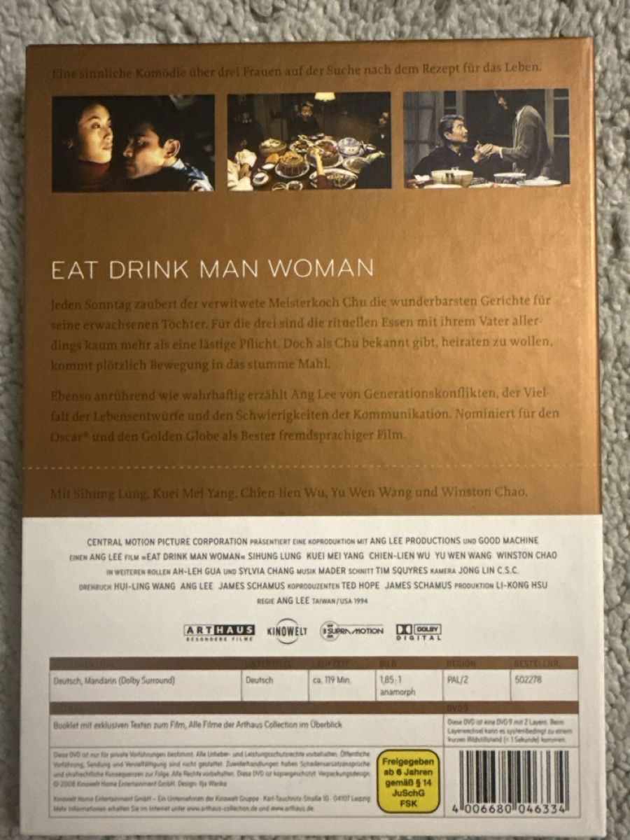 Eat Drink Man Woman - Arthaus Collection DVD, Ang Lee 49 (Gebraucht) in ...