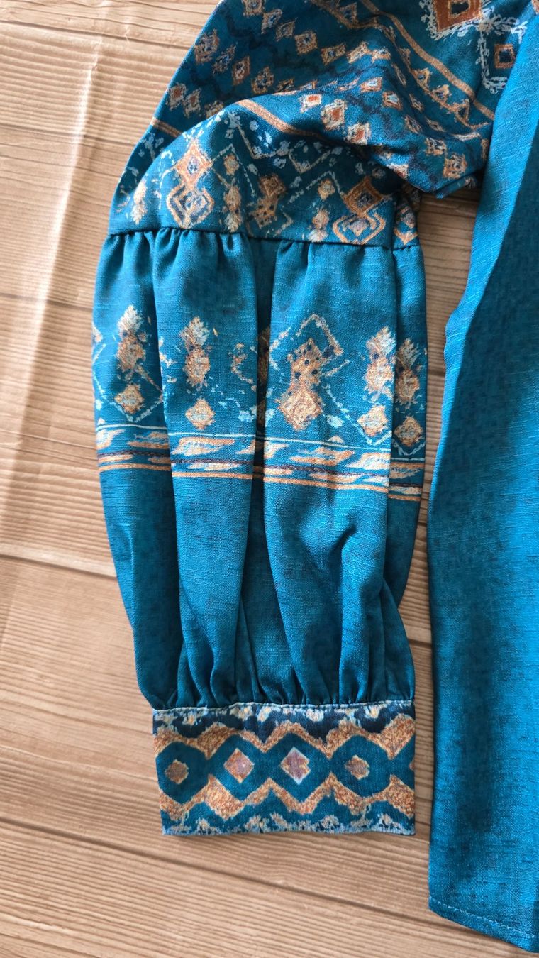 Camicette: Boho-Bluse mit Ethno-Muster - M - Petrol 4️⃣ – Nuovo (secondo la descrizione) da Thalwil venduto da VitaMini 3