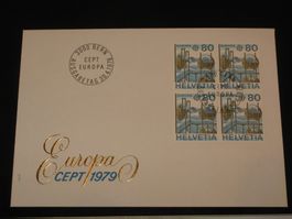 Werbemarken Europa FDC 1979 Nr. 631 4-Block " Relaisstation"