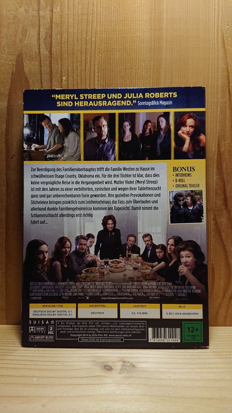 Tutti i DVDs: AUGUST OSAGE COUNTY DVD mit Meryl Streep – Usato da Wilderswil venduto da Exebub 1
