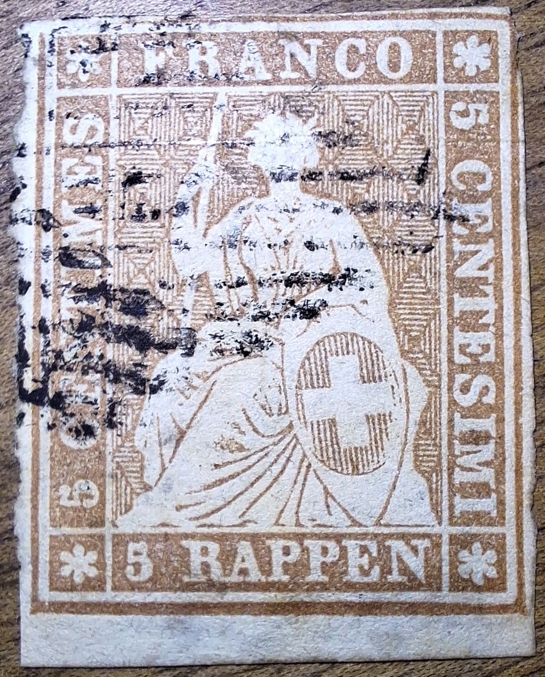Tutti i francobolli: Strubel 22C mit Befund Kat. 150.- – Usato da Balgach venduto da SIMEON27
