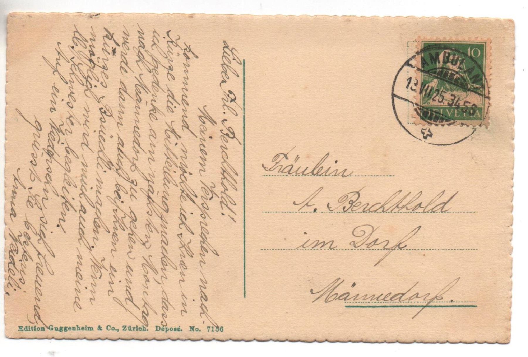 Cartes postales: STÄFA Guggenheim No. 7156 – D'occasion à Jona par philajona 1