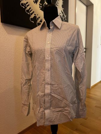 Business Hemd gemustert (Kragenweite 39, slim fit, Langarm)