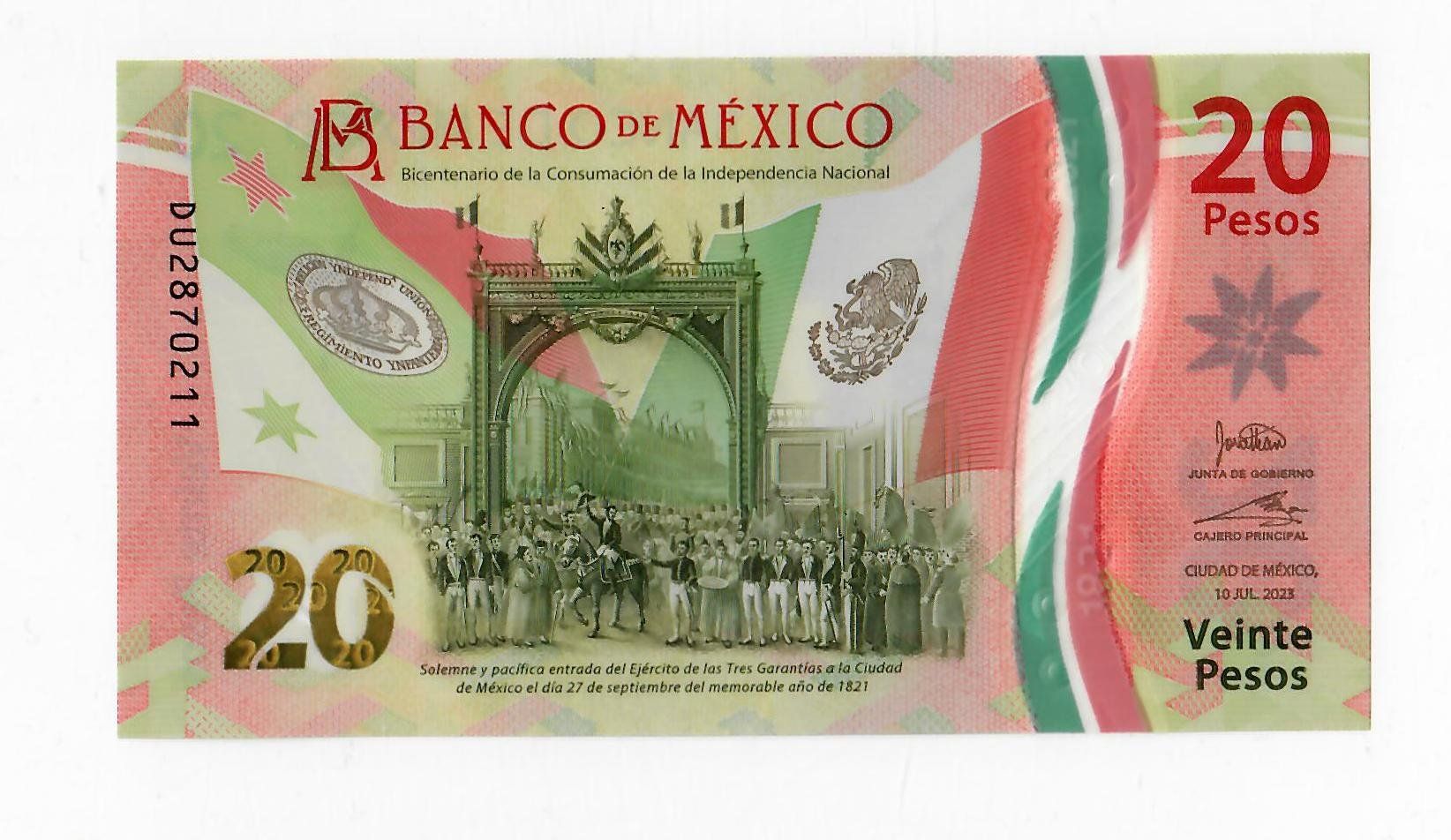 Banknoten: Banknote Mexiko, 20 Pesos, UNZ – Neu (gemäss Beschreibung) aus Landquart von balboajimmy