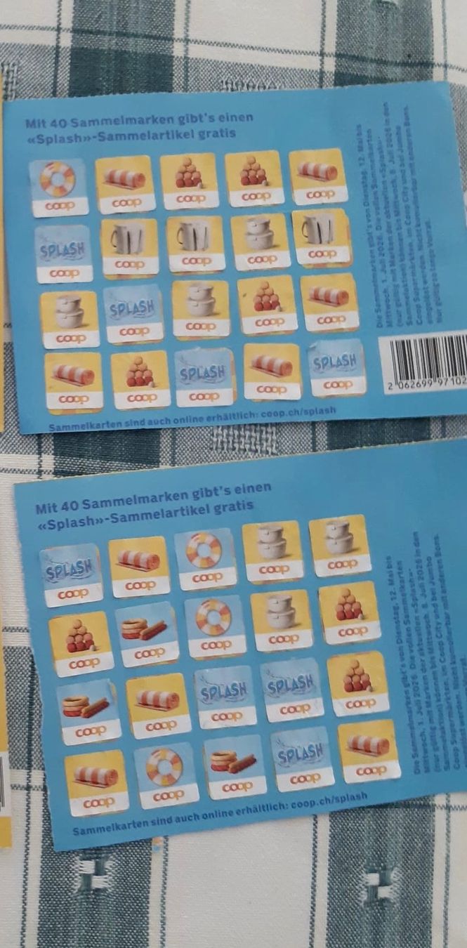 Coop Raccolte di bollini & punti: 2 Sammelmarken Coop Splash SOFORTKAUF – Nuovo (secondo la descrizione) da Luzern venduto da Sontru