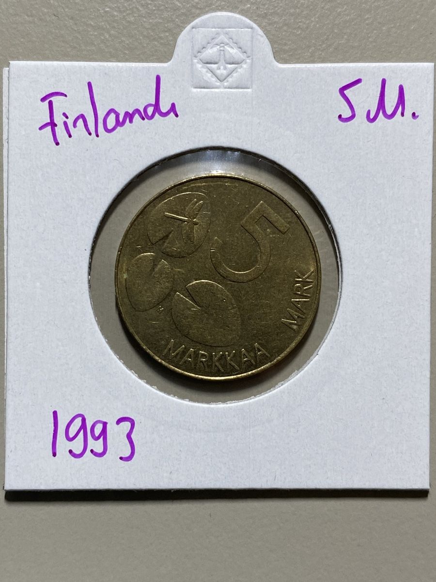 Tutti le monete: Finlande - 5 Markka - 1993 – Usato da Payerne venduto da Mike1682