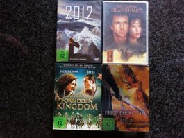 4 DVDs: 2012, Braveheart, Fire Dragon, usw.