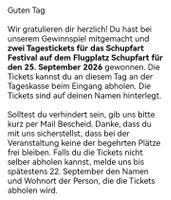 2 Tickets - Schupfart Konzert am 25.09.2026