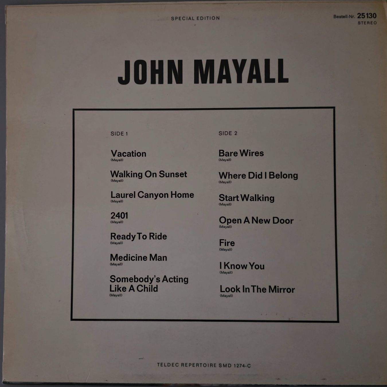 Dischi in vinile: John Mayall LP – The Blues Alone – Usato da Root venduto da atelier22 1