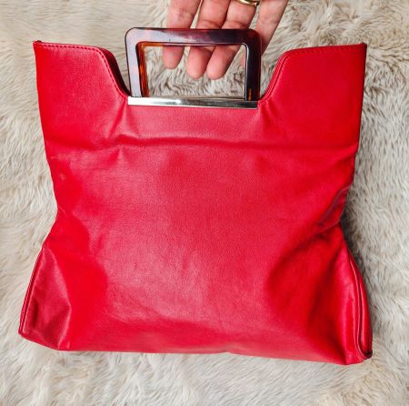 TASCHE VINTAGE LEDER LEDERTASCHE ROT VINTAGE EINZELSTÜCK TOP