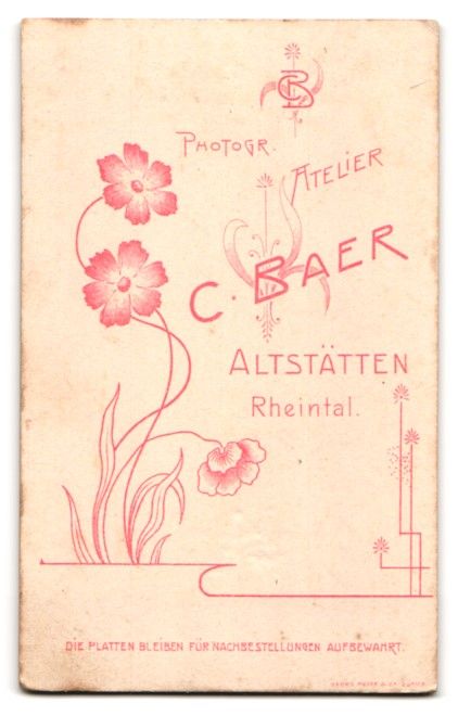 Fotografie &  Plakate: Fotografie C. Baer, Altstätten, Junger  – Gebraucht aus Berlin von bartko-reher 1