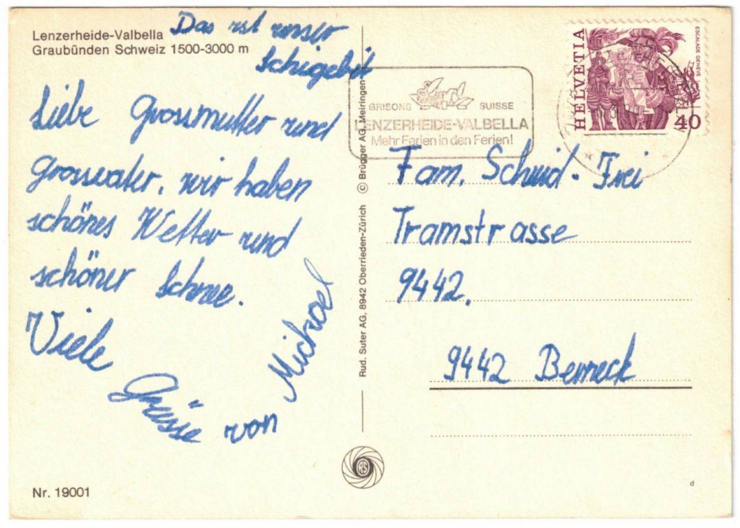 Cartoline postali: Lenzerheide - Pistenplan – Usato da Binningen venduto da Mountainrider 1