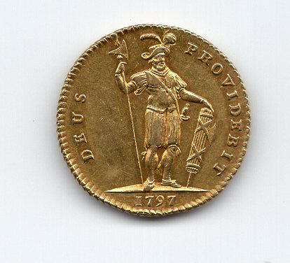 Tutti le monete: (882) Bern, 1 Duplone 1797 Krieger – Usato da Rüthi (Rheintal) venduto da erdnuessli1 1
