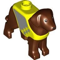 LEGO 105143pb03 Dog, Labrador / Rescue Dog with Molded Neon