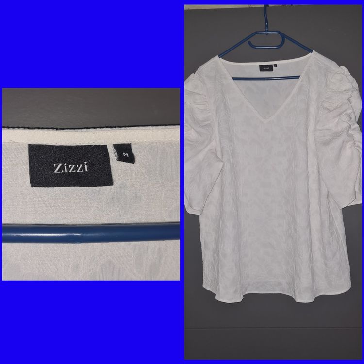 Haut Zara Manches Bouffantes Carreaux - Blanc Et Gris - Taille M - Neuf Avec étiquettes