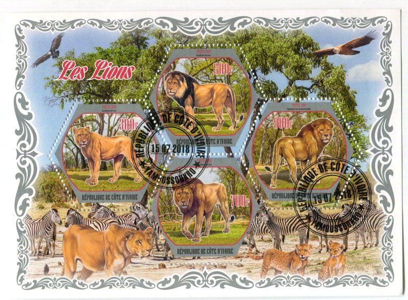 Tous les timbres: Block "Löwen". Elfenbeinküste – Neuf avec emballage d'origine à Basel par Butsch5