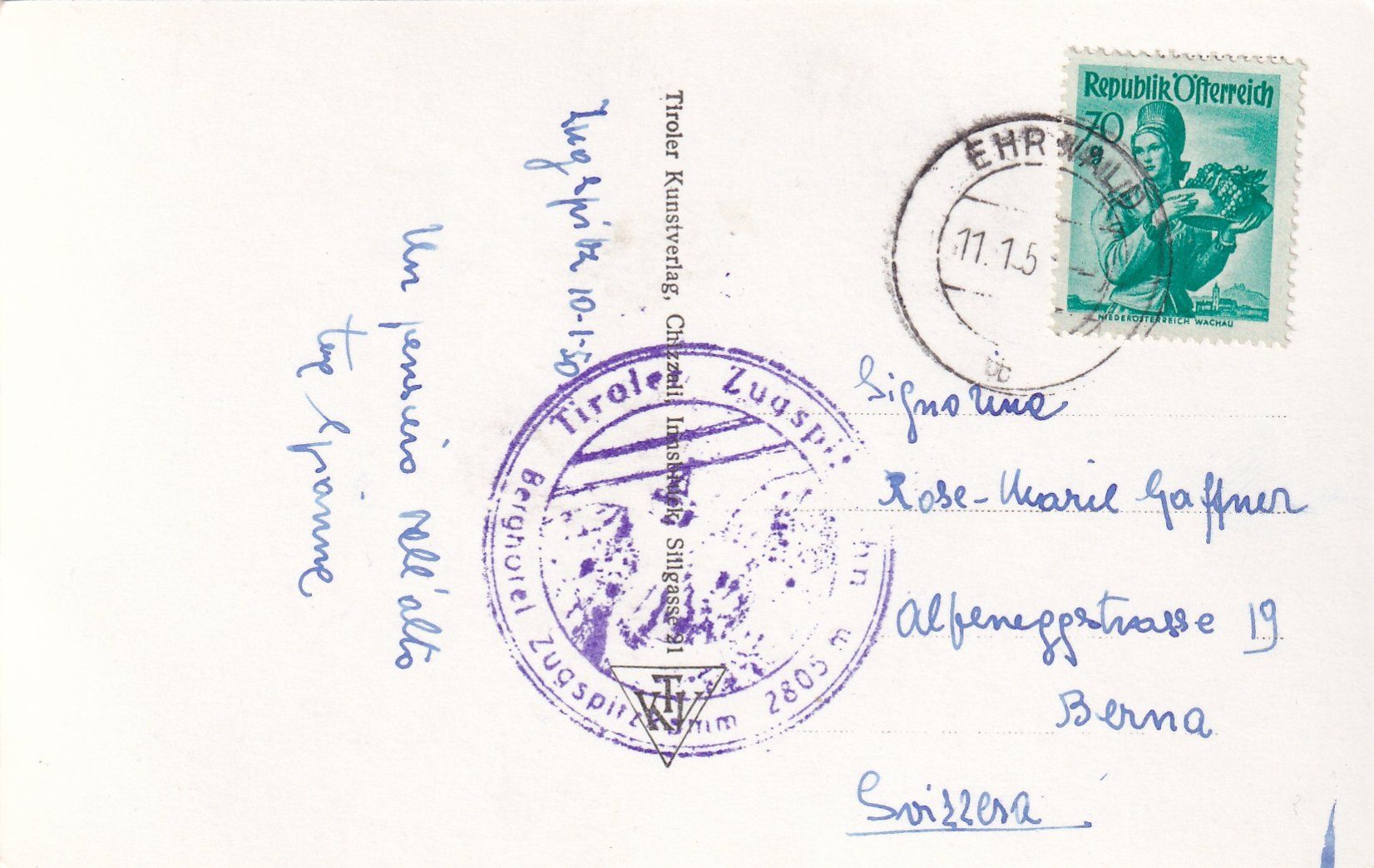 Cartoline postali: Zugspitz-Bahn und Sonnenspitzl /mp – Usato da Hombrechtikon venduto da Rudolf07 1