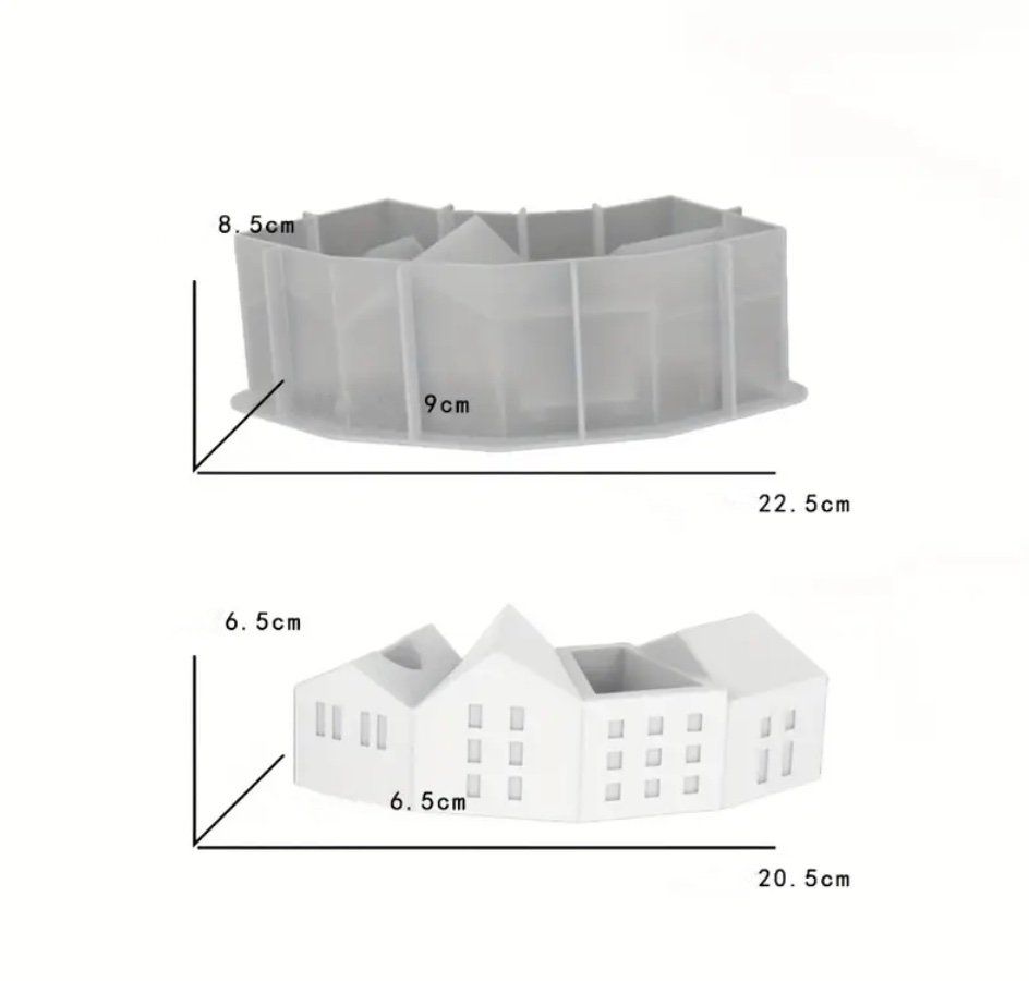 Teglie da forno: Giessform Silikonform Kerzenhalter Haus gebogen – Usato da Kaltbrunn venduto da schere-stein-papier 2