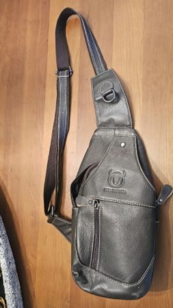 Bullcaptain Umhängetasche Leder dunkel braun