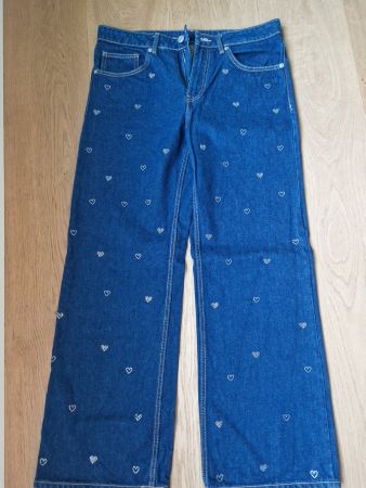Zara Jeans mit Herzmuster aus Strass, Grösse 40, neu!