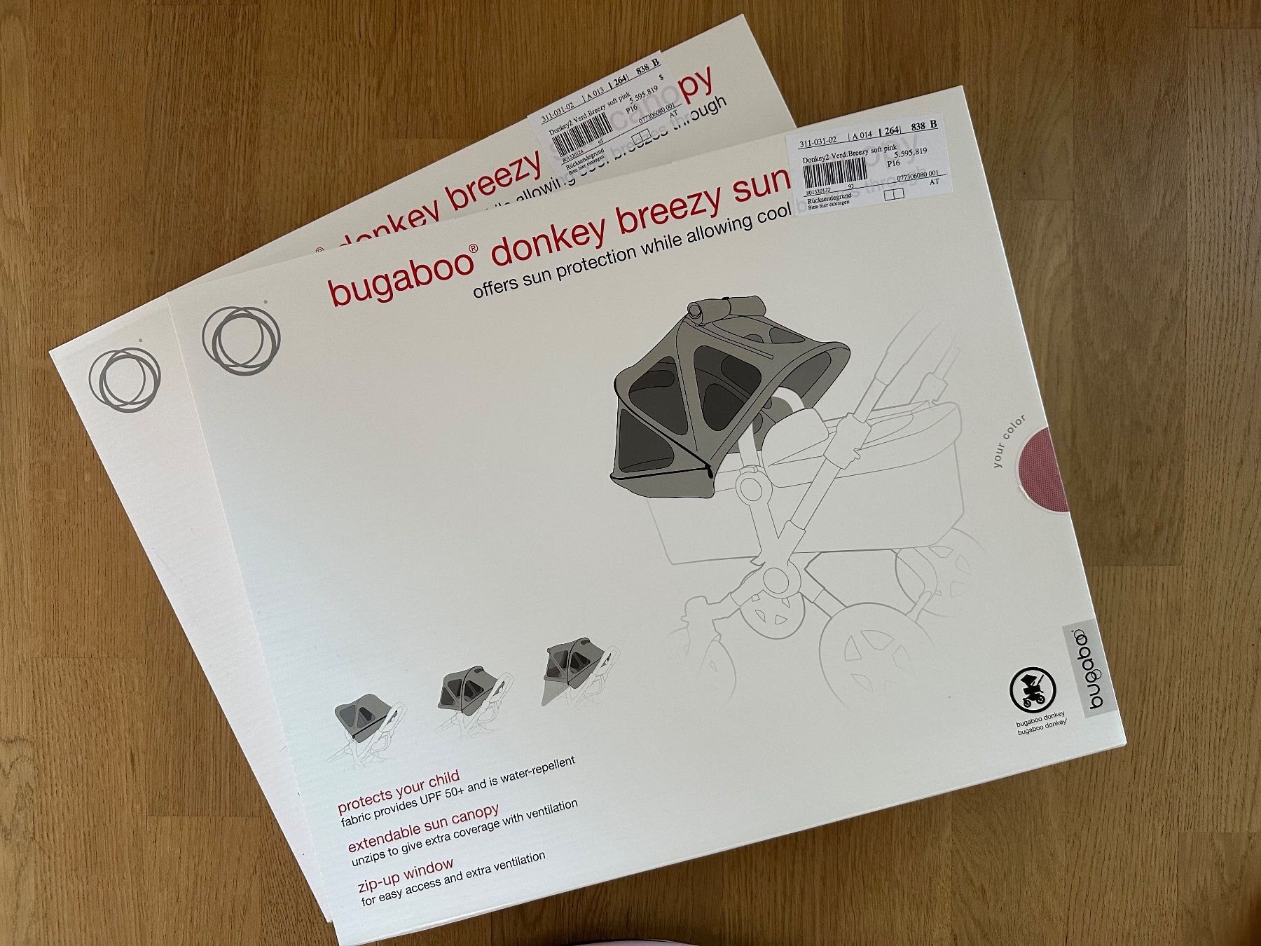 Bugaboo Carrozzine: New Bugaboo Donkey2 Breezy Sun Canopy - Soft Pink – Nuovo (secondo la descrizione) da Oberwil b. Zug venduto da pHO3NiX 2