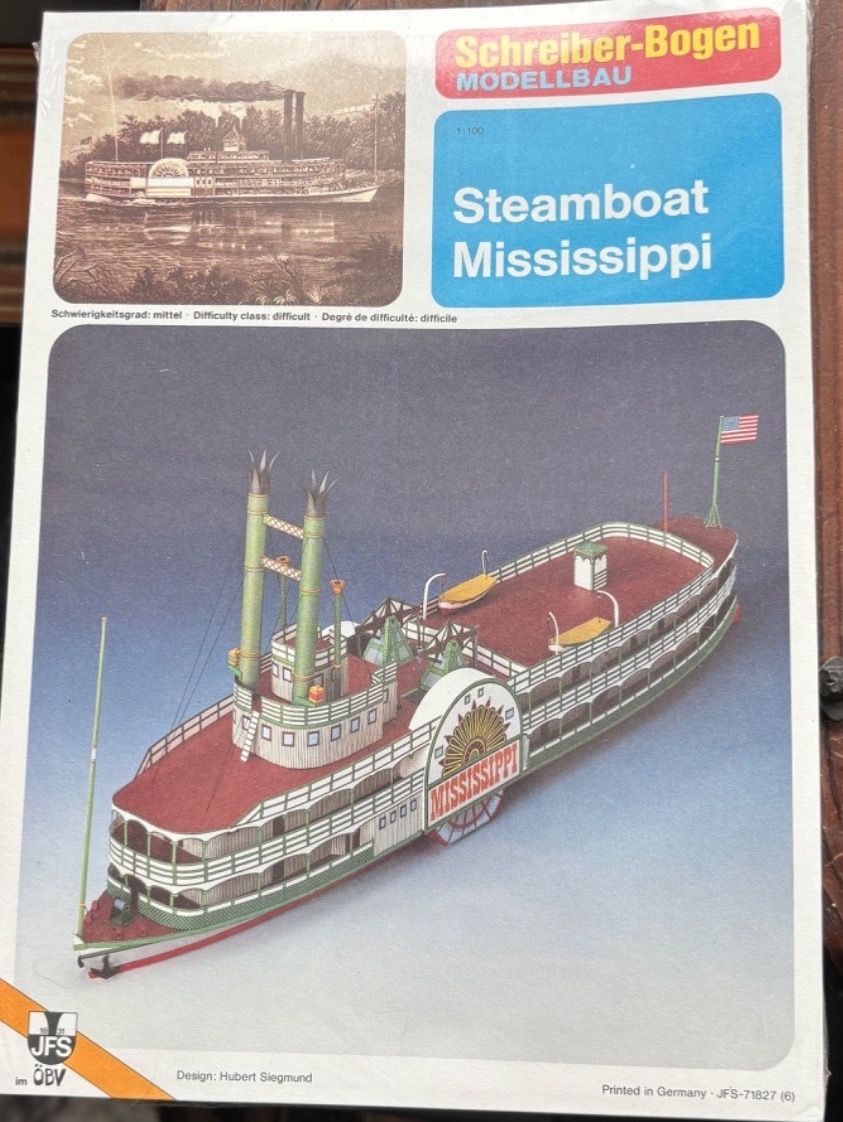 Kit di modellismo & Modellini statici: Steamboat Mississppi Schreiber-Modellbogen – Nuovo e nell'imballaggio originale da Rüti ZH venduto da Meke