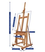 Cavalletto da studio in legno regolabile con ruote Mabef F18