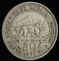 EAST AFRICA 50 CENTS 1955