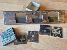 Plaques de verre anciennes pour lanterne magique
