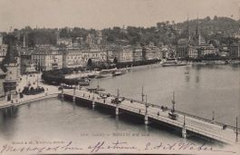 LUZERN - Seebrücke und Quai - 1908