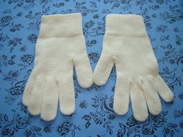 Handschuhe wollweiss gestrickte Optik