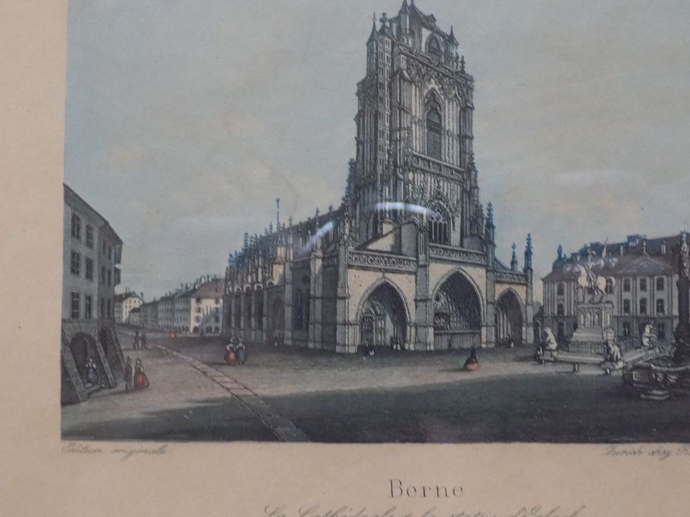 Incisioni: Bern Münster Erlach Statue Goldrahmen – Usato da Risch venduto da Rischli15 4