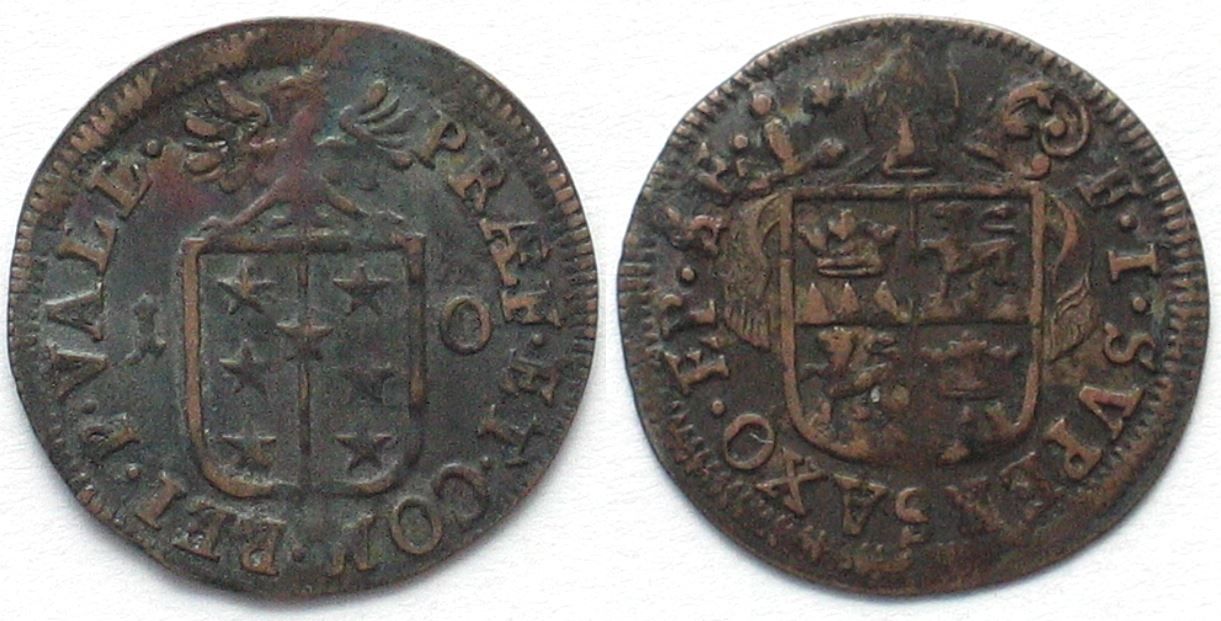 Alle Münzen: Bistum SITTEN Halbbatzen 1710 Billon vz! – Gebraucht aus Riehen von sesambestcoins2004