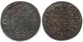 Bistum SITTEN Halbbatzen 1710 Billon vz!