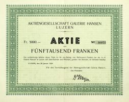AG Galerie Hansen, Luzern - 1928