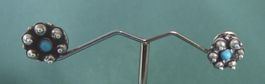 Ohr Ringe / Stecker 925 Silber mit synthetischem Steinchen