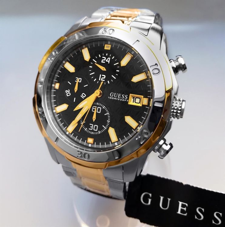Reloj Guess Skipper Caballero Gw0055g1 Azul Color De La Correa Negro