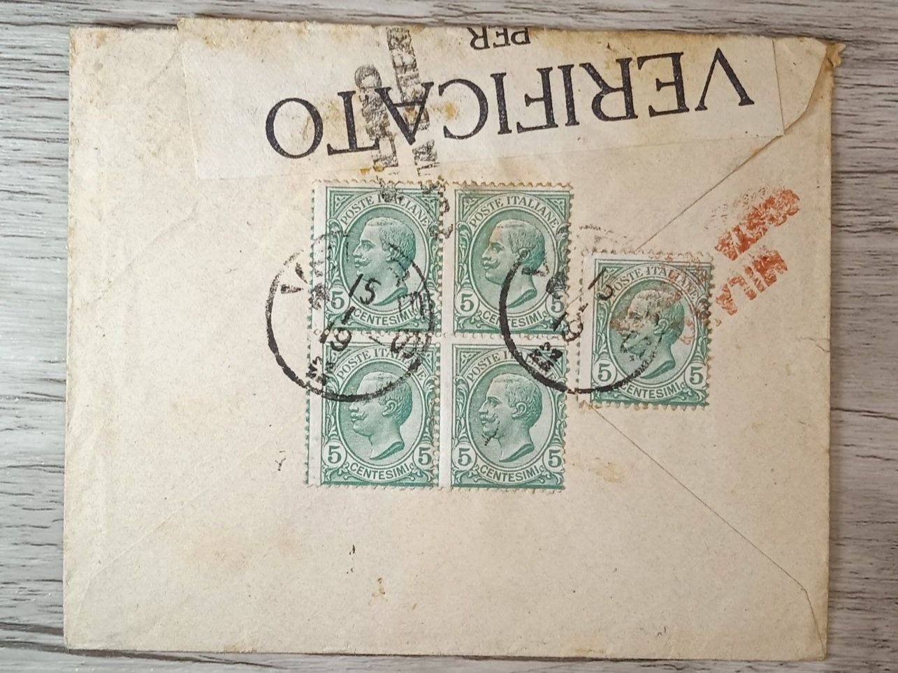 Alle Briefmarken: TR48 Enveloppe + Timbre Italie 1919 – Gebraucht aus Cousset von Patrick_Collections