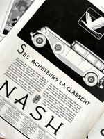 Nash Cars - 3 Alte Werbungen / Anciennes publicités 1931