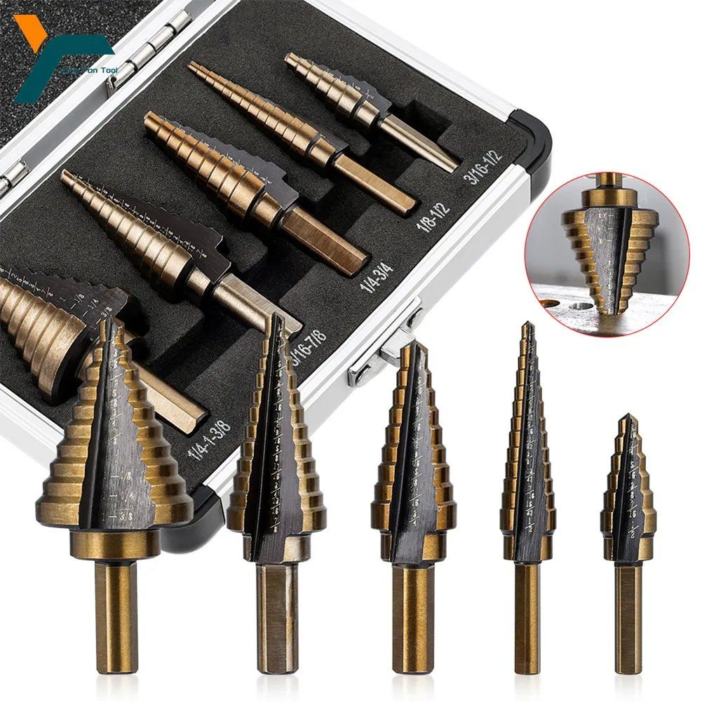Tutti gli attrezzi: ✅ NEU 5tlg Stufenbohrer Set HSS Kegelbohrer – Nuovo e nell'imballaggio originale da Wittenbach venduto da ChinaSeidenstrasse 6