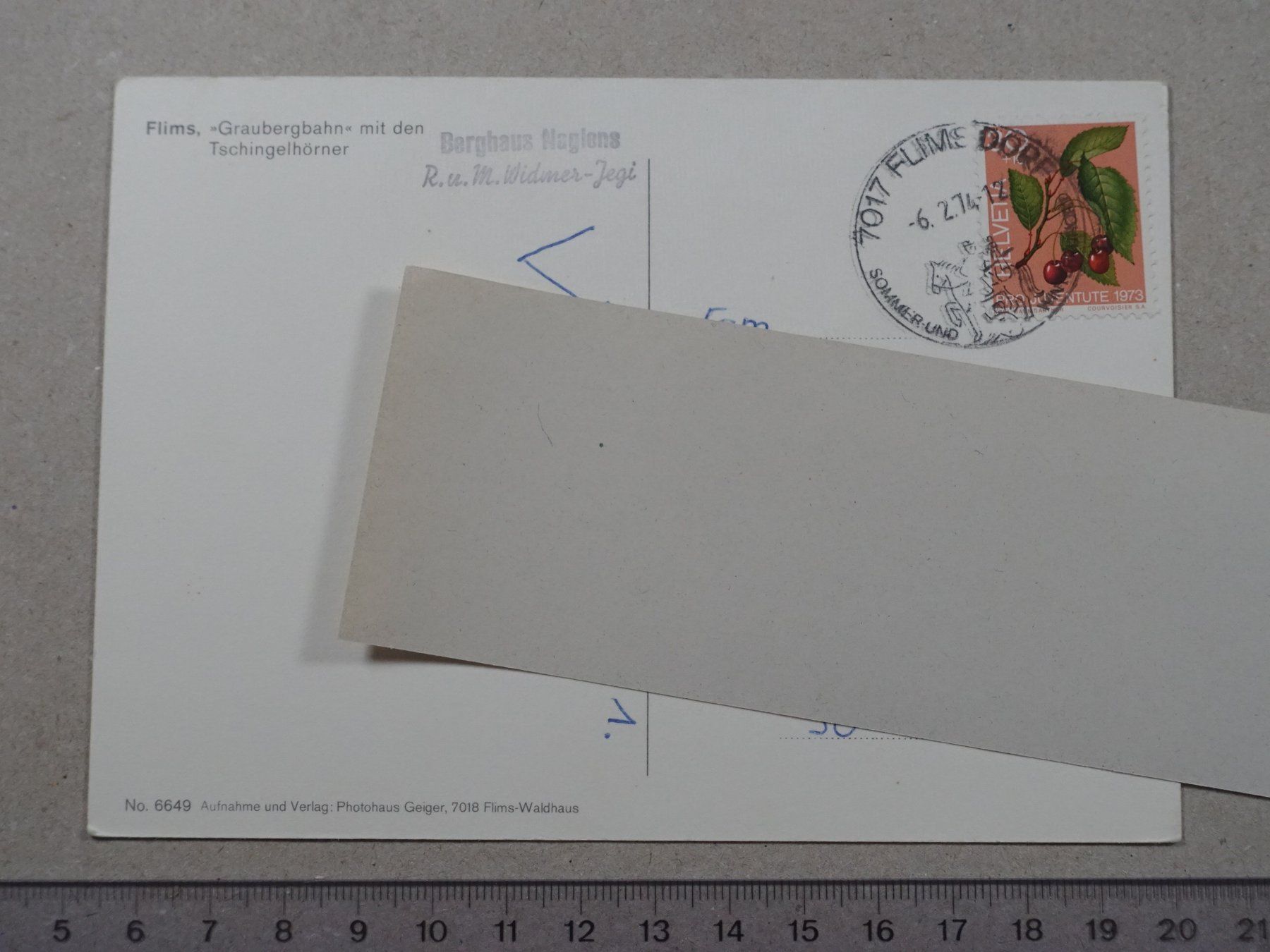 Cartoline postali: Flims, 1974, Ski, Luftseilbahn, belebt, 1974 – Usato da Lenzburg venduto da fh1 1