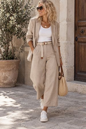 Coole leichte Hose aus Leinen + Cotton Gr.M  wie neu