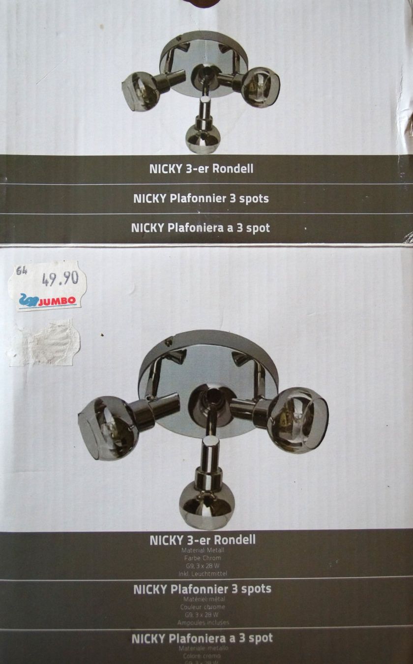 Lampadari & plafoniere: NEU 3er-Deckenstrahler NICKY-Chrom Glas – Nuovo e nell'imballaggio originale da Altdorf UR venduto da BLACKGARLIC 2