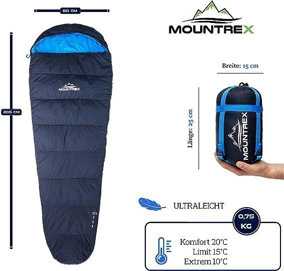 SKINWALKER 3-4 Jahreszeiten Schlafsack - Abnehmbares Fleece, Ultraleicht 1600g