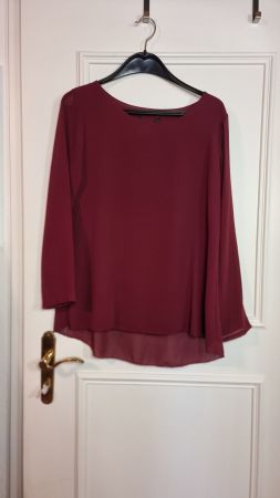Elegante Bluse Gr. 38/40, weinrot